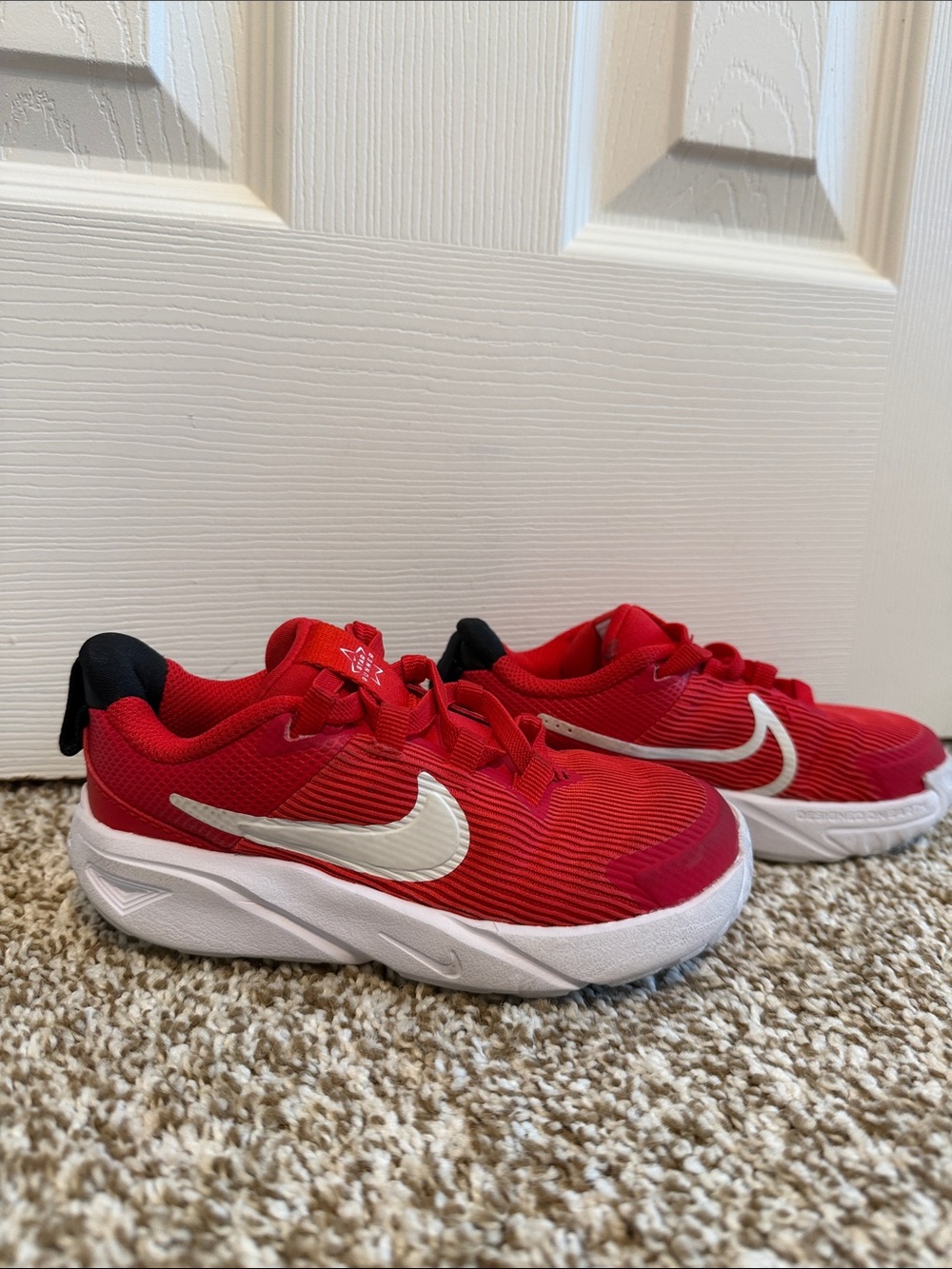 Nike Kids Red and White Running Sneakers